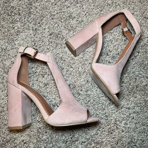 Women’s pink open toe high heels